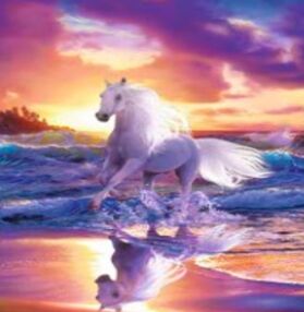 Алмазна діамантова мозаїка 20 х 30 см Білий кінь YG0299