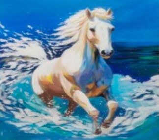 Алмазна діамантова мозаїка 20 х 30 см Білий кінь YG0300