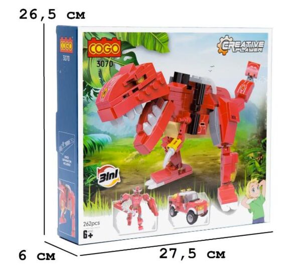 Конструктор 262 елементів  Креативність Тиранозавр COGO 3070 Ціна (цена) 324.00грн. | придбати  купити (купить) Конструктор 262 елементів  Креативність Тиранозавр COGO 3070 доставка по Украине, купить книгу, детские игрушки, компакт диски 1