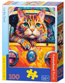 пазли castorland 100 елементів Подорож на котячому автобусі 111275