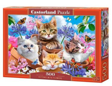 пазли castorland 500 елементів Kittens with Flowers 53513
