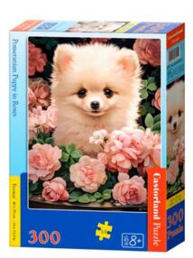 пазли castorland 300 елементів Pomeranian Puppy in Roses 030552