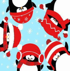 Розпис по номерах 20х20 HH8001 Пінгвіни-друзі "Strateg"