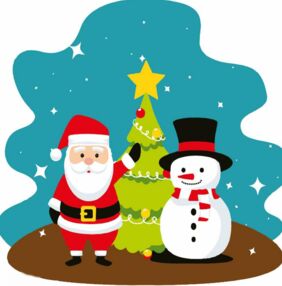 Розпис по номерах 20х20 HH8002 Санта та Сніговик "Strateg"