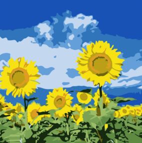 Розпис по номерах 20х20 HH8012 Соняхи під небом "Strateg"