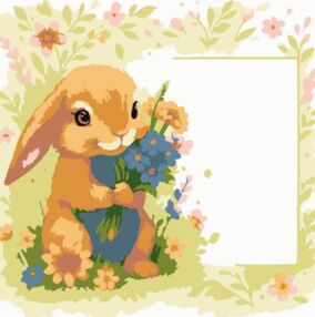 Розпис по номерах 20х20 HH8022 Зайчик з листівкою "Strateg"