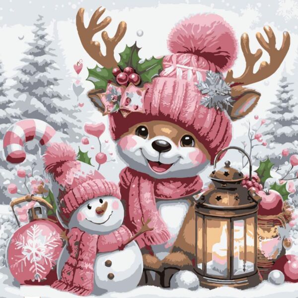 Розпис по номерах 30х30 ES-0888 Олень і сніговик Strateg Ціна (цена) 160.99грн. | придбати  купити (купить) Розпис по номерах 30х30 ES-0888 Олень і сніговик Strateg доставка по Украине, купить книгу, детские игрушки, компакт диски 0