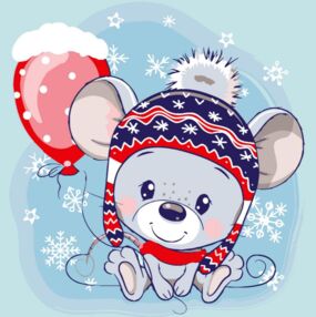 Розпис по номерах 30х30 ES-0893 Мишеня з кулькою "Strateg"