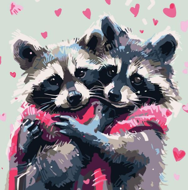 Розпис по номерах 30х30 SH3030-26 Обійми єнотів на чорному фоні Strateg Ціна (цена) 268.31грн. | придбати  купити (купить) Розпис по номерах 30х30 SH3030-26 Обійми єнотів на чорному фоні Strateg доставка по Украине, купить книгу, детские игрушки, компакт диски 0