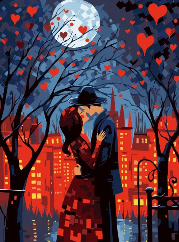 Розпис по номерах 30х40 FH-21 Поцілунок у місті на чорному фоні Strateg Ціна (цена) 271.42грн. | придбати  купити (купить) Розпис по номерах 30х40 FH-21 Поцілунок у місті на чорному фоні Strateg доставка по Украине, купить книгу, детские игрушки, компакт диски 0