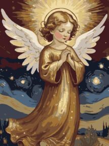 Розпис по номерах 30х40 SS1222 Нічний янгол "Strateg"