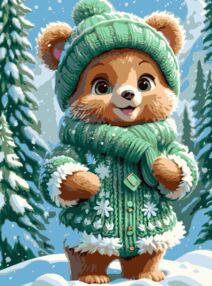 Розпис по номерах 30х40 SS1223 Ведмедик у лісі "Strateg"