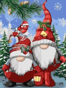 Розпис по номерах 30х40 SS1224 Різдвяні гноми "Strateg"