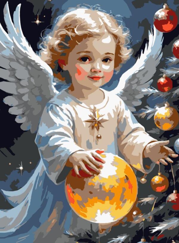 Розпис по номерах 30х40 SS1230 Різдвяний янгол Strateg Ціна (цена) 164.01грн. | придбати  купити (купить) Розпис по номерах 30х40 SS1230 Різдвяний янгол Strateg доставка по Украине, купить книгу, детские игрушки, компакт диски 0