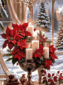 Розпис по номерах 30х40 SS1233 Різдвяні свічки "Strateg"