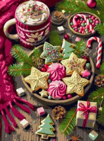 Розпис по номерах 30х40 SS1236 Різдвяні смаколики "Strateg"