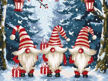 Розпис по номерах 30х40 SS1243 Гноми з подарунками "Strateg"