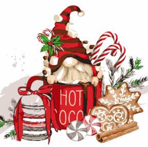 Розпис по номерах 40х40 FF-1001 Гном зі смаколиками "Strateg"