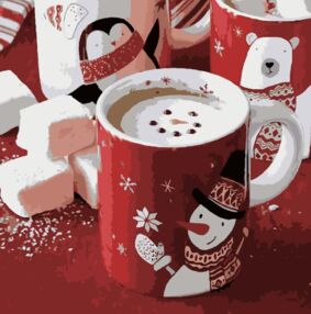 Розпис по номерах 40х40 FF-1003 Зимова чашка "Strateg"