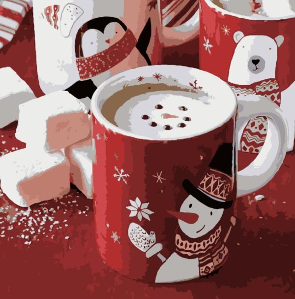 Розпис по номерах 40х40 FF-1003 Зимова чашка Strateg Ціна (цена) 184.84грн. | придбати  купити (купить) Розпис по номерах 40х40 FF-1003 Зимова чашка Strateg доставка по Украине, купить книгу, детские игрушки, компакт диски 0