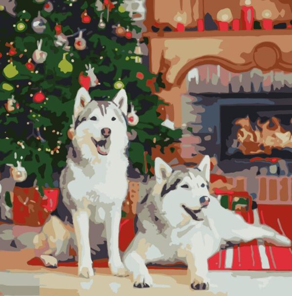 Розпис по номерах 40х40 FF-1004 Хаскі біля каміну Strateg Ціна (цена) 179.02грн. | придбати  купити (купить) Розпис по номерах 40х40 FF-1004 Хаскі біля каміну Strateg доставка по Украине, купить книгу, детские игрушки, компакт диски 0