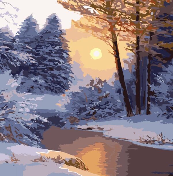 Розпис по номерах 40х40 FF-1005 Зимовий світанок Strateg Ціна (цена) 184.84грн. | придбати  купити (купить) Розпис по номерах 40х40 FF-1005 Зимовий світанок Strateg доставка по Украине, купить книгу, детские игрушки, компакт диски 0