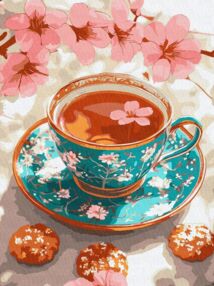 Розпис по номерах 30х40 КНО5724 Вишневий чай "Ідейка"