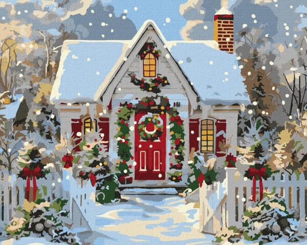 Розпис по номерах 40х50 КНО6358 Різдвяний будиночок Ідейка Ціна (цена) 165.00грн. | придбати  купити (купить) Розпис по номерах 40х50 КНО6358 Різдвяний будиночок Ідейка доставка по Украине, купить книгу, детские игрушки, компакт диски 0
