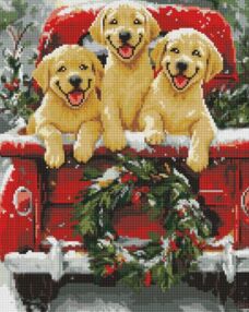 Алмазна мозаїка 40х50 АМО20006 Собача поїздка "Ідейка"