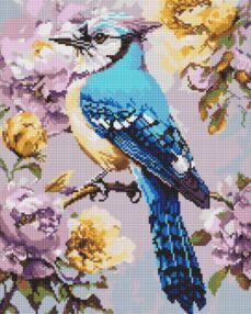 Алмазна мозаїка 40х50 АМО8294 Сойка в півоніях "Ідейка"