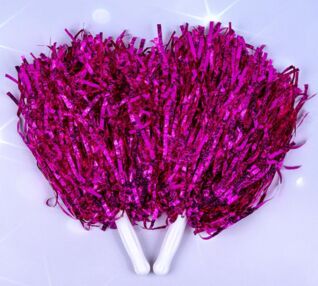 Помпони для черлідінгу Рифлені МАЛИНОВІ 30 см ціна за 2 штуки KA-23-4897