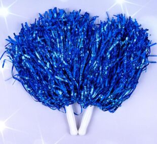 Помпони для черлідінгу Рифлені СИНІ 30 см ціна за 2 штуки KA-23-4897