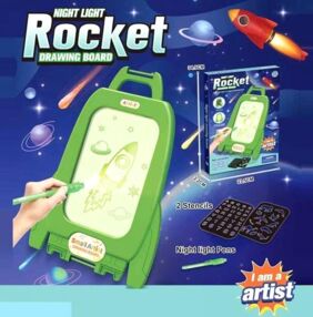 Дошка для малювання ракета маркери 4 штуки трафарети 3кольори D1237-8-9