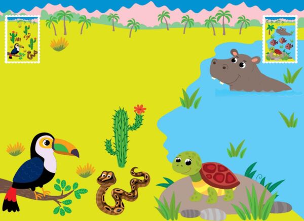 Прості аплікаціі великими наліпками.Тварини світу Ціна (цена) 49.40грн. | придбати  купити (купить) Прості аплікаціі великими наліпками.Тварини світу доставка по Украине, купить книгу, детские игрушки, компакт диски 1