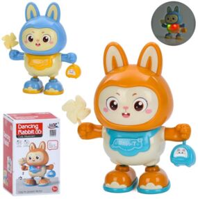 Зайчик музична іграшка 19 см 2 кольори 684B