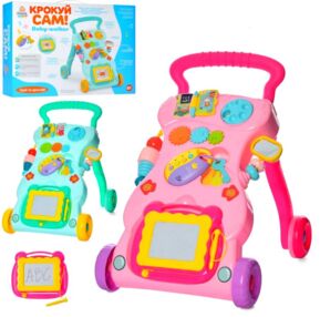 Каталка ходунки ігровий центр дощечка для малювання музичні 2 кольори