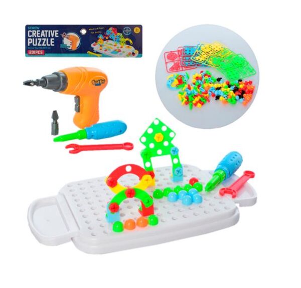 Мозаїка на шурупах шуруповерт викрутка 201 деталь на батарейках 616-15 Ціна (цена) 237.30грн. | придбати  купити (купить) Мозаїка на шурупах шуруповерт викрутка 201 деталь на батарейках 616-15 доставка по Украине, купить книгу, детские игрушки, компакт диски 0