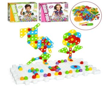 Мозаїка 2 в 1 болти ігрове поле 214 деталей 2 види 666-61-62