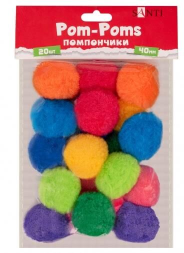 Помпони кольорові Santi d-40 мм 20 штук в упаковці 954670 Ціна (цена) 42.40грн. | придбати  купити (купить) Помпони кольорові Santi d-40 мм 20 штук в упаковці 954670 доставка по Украине, купить книгу, детские игрушки, компакт диски 0