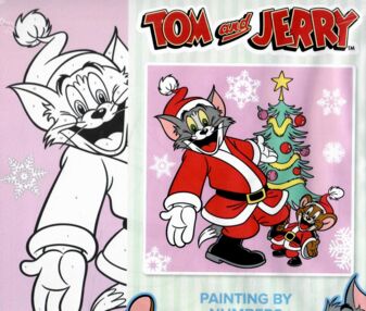 Розпис по номерах 25х25 КНО6858 WB Tom and Jerry біля ялинки "Ідейка"