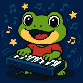 Розпис по номерах 25х25 КНО1303 Жаба з піаніно "Ідейка"