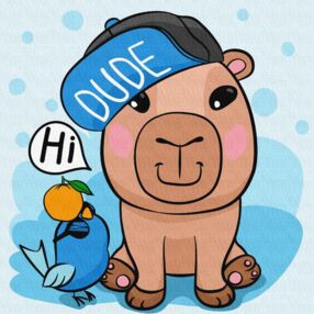 Розпис по номерах 30х30 КНО1279 Капібара в кепці "Ідейка"