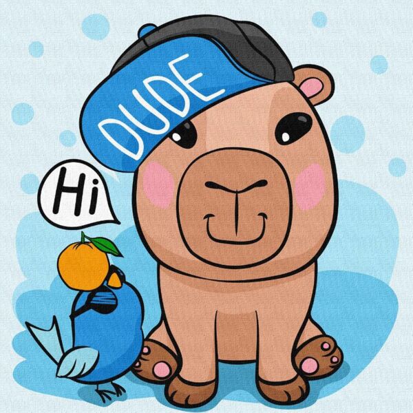 Розпис по номерах 30х30 КНО1279 Капібара в кепці Ідейка Ціна (цена) 180.00грн. | придбати  купити (купить) Розпис по номерах 30х30 КНО1279 Капібара в кепці Ідейка доставка по Украине, купить книгу, детские игрушки, компакт диски 0