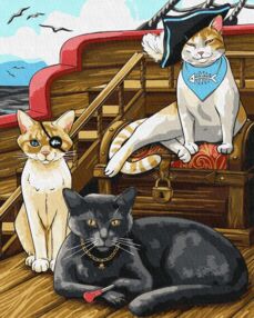 Розпис по номерах 40х50 КНО6568  Пухнасті пірати "Ідейка"