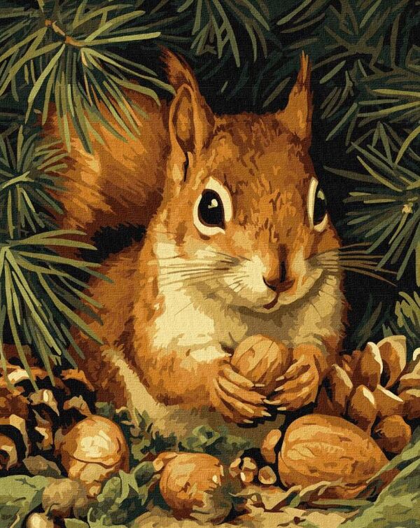 Розпис по номерах 40х50 КНО6843 Білочка та горішки Ідейка Ціна (цена) 219.00грн. | придбати  купити (купить) Розпис по номерах 40х50 КНО6843 Білочка та горішки Ідейка доставка по Украине, купить книгу, детские игрушки, компакт диски 0