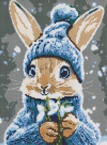Алмазна мозаїка 30х40 АМО20039 Кролик з підсніжниками "Ідейка"