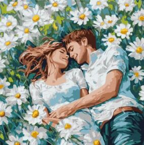Розпис по номерах 40х40 КНО8629 Твої обійми серед квітів "Ідейка"