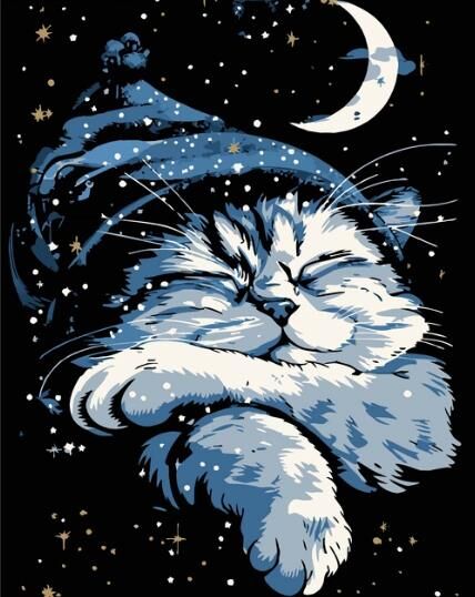 Розпис по номерах 40х50 AH1170-8 Кіт уві сні на чорному фоні Strateg Ціна (цена) 294.52грн. | придбати  купити (купить) Розпис по номерах 40х50 AH1170-8 Кіт уві сні на чорному фоні Strateg доставка по Украине, купить книгу, детские игрушки, компакт диски 0