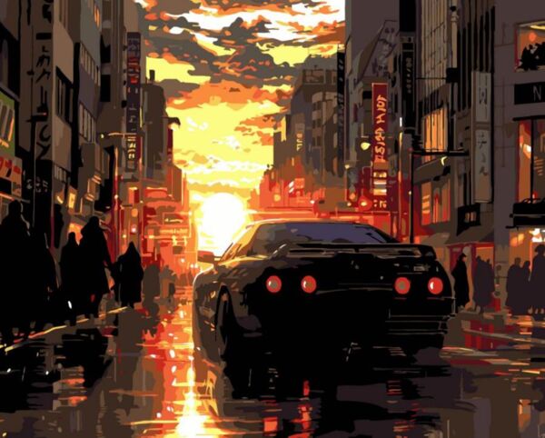 Розпис по номерах 40х50 AH1178-17 Авто на заході на чорному фоні Strateg Ціна (цена) 294.52грн. | придбати  купити (купить) Розпис по номерах 40х50 AH1178-17 Авто на заході на чорному фоні Strateg доставка по Украине, купить книгу, детские игрушки, компакт диски 0