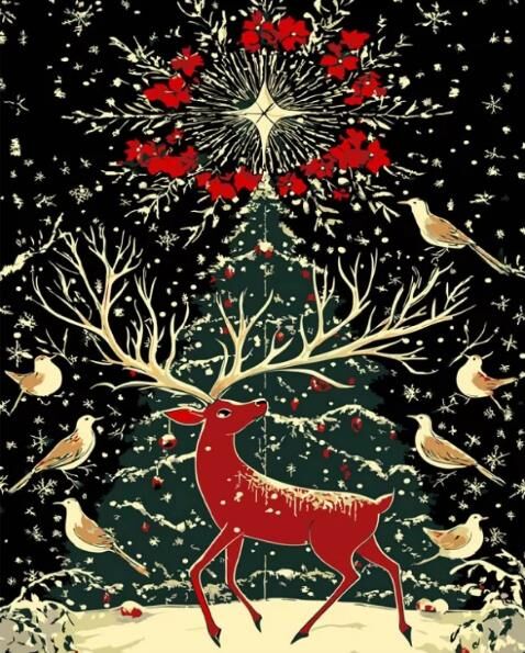 Розпис по номерах 40х50 AH1241 Фантастичний олень на чорному фоні Strateg Ціна (цена) 294.52грн. | придбати  купити (купить) Розпис по номерах 40х50 AH1241 Фантастичний олень на чорному фоні Strateg доставка по Украине, купить книгу, детские игрушки, компакт диски 0